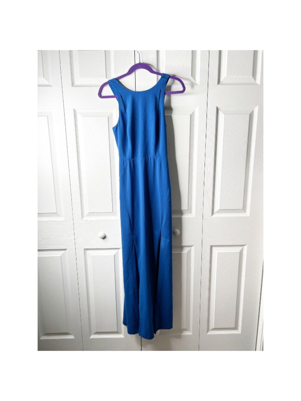 Halston Heritage Royal Blue Cut Out Sleeveless Long Gown Maxi Dress Women's 0
